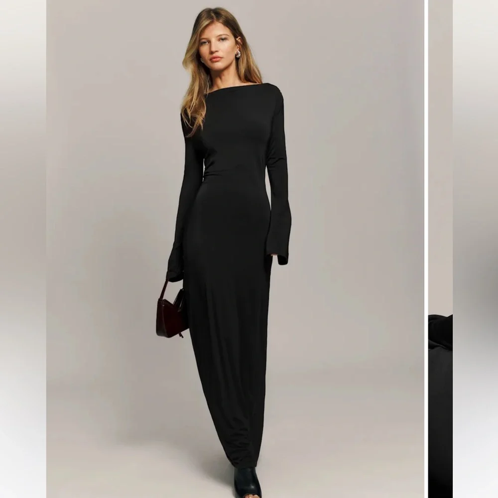 Reformation Aurelio Knit Dress Black - Size XS - Picture 3 of 4